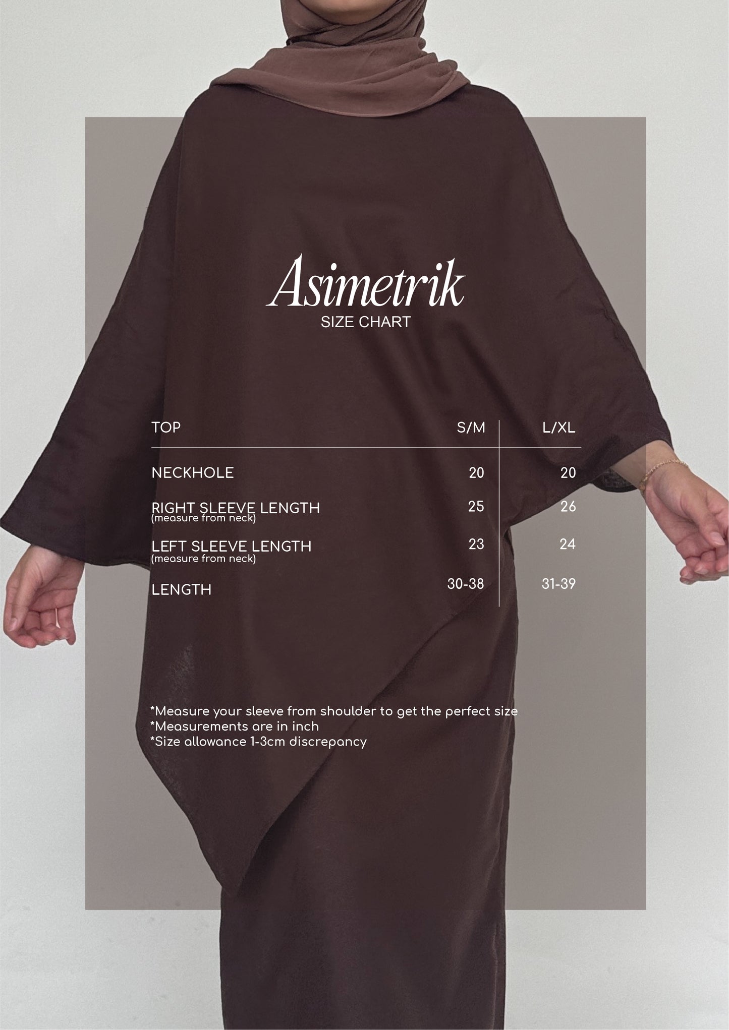 Asimetrik Top in Hazel Noir