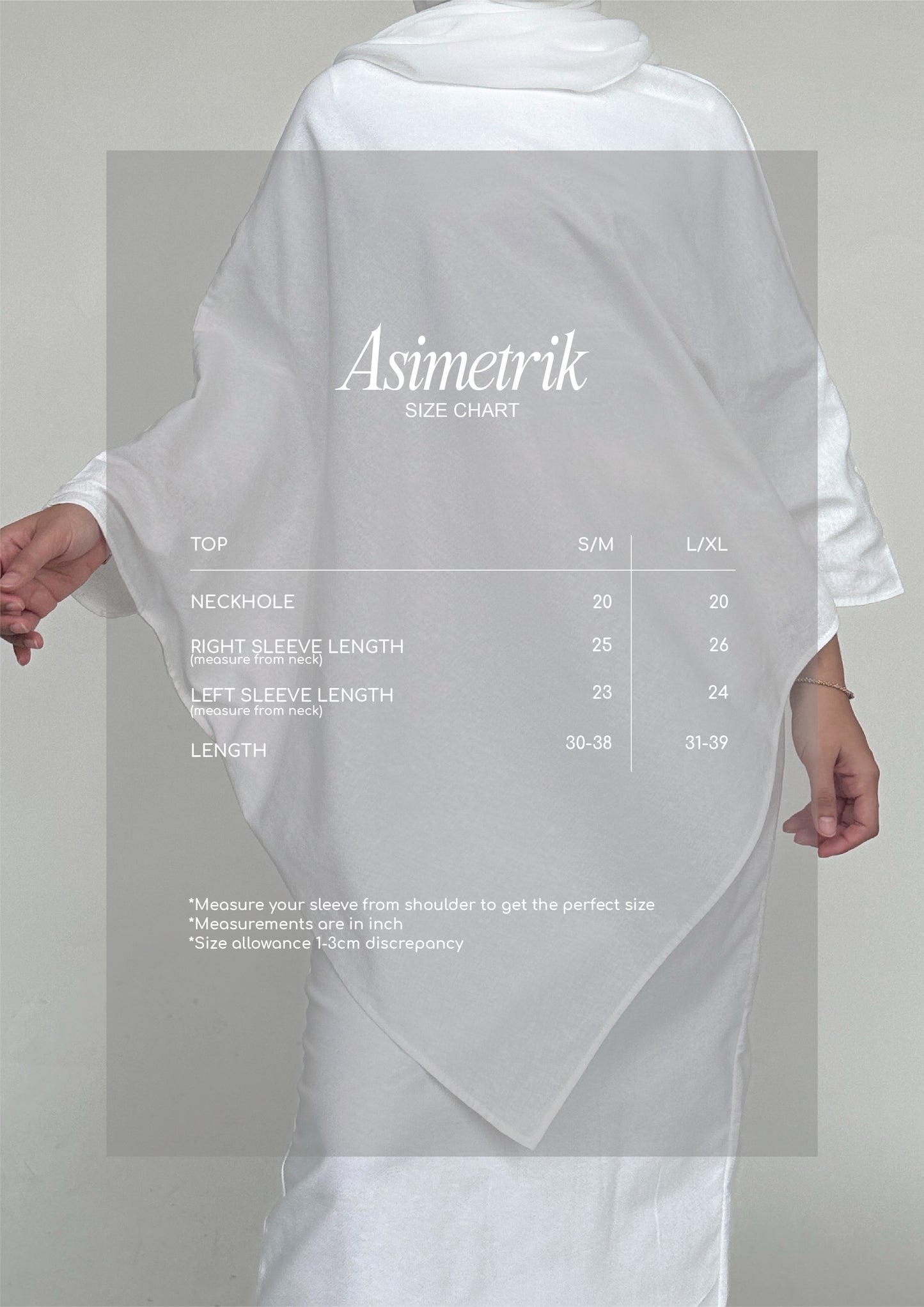 Asimetrik Top in White Shell