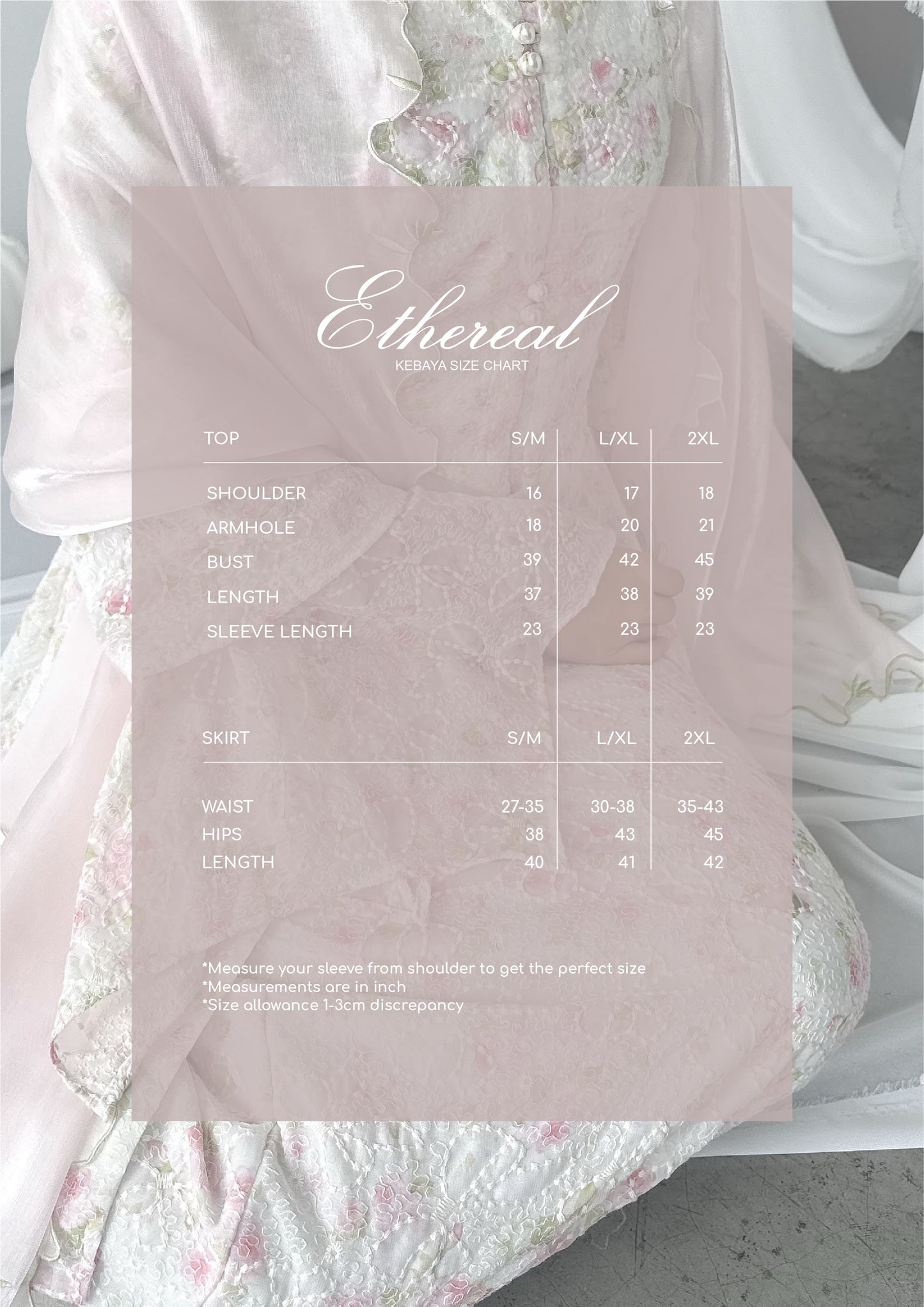 Yasmeen Ethereal Kebaya Set with Shawl
