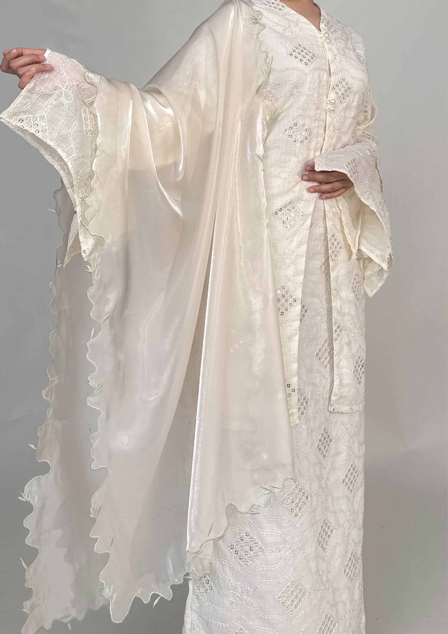 (Preorder) Yasmeen Ethereal Kebaya Set with Shawl