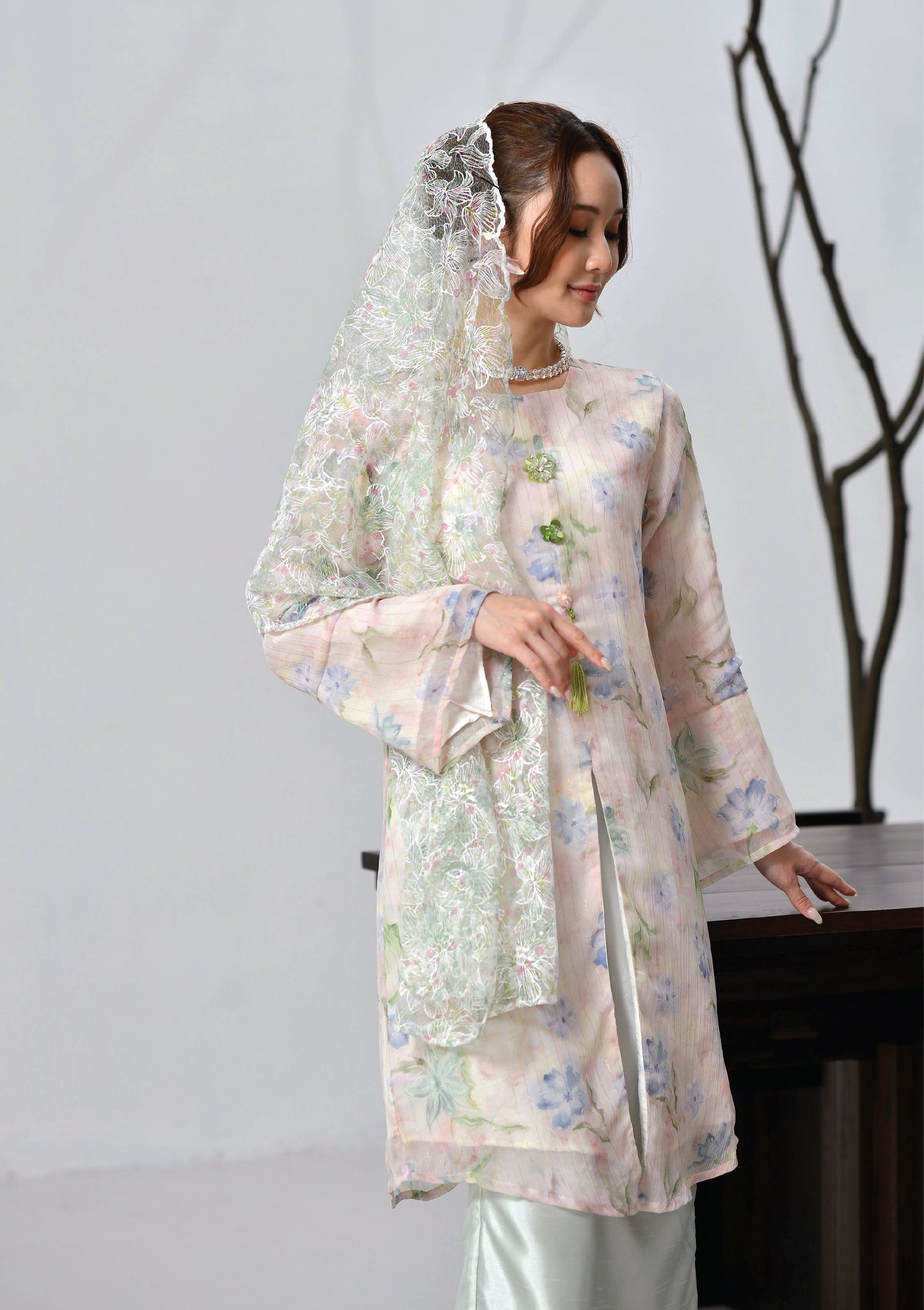 Whimsical Kebaya Labuh with Seri Embun Selendang
