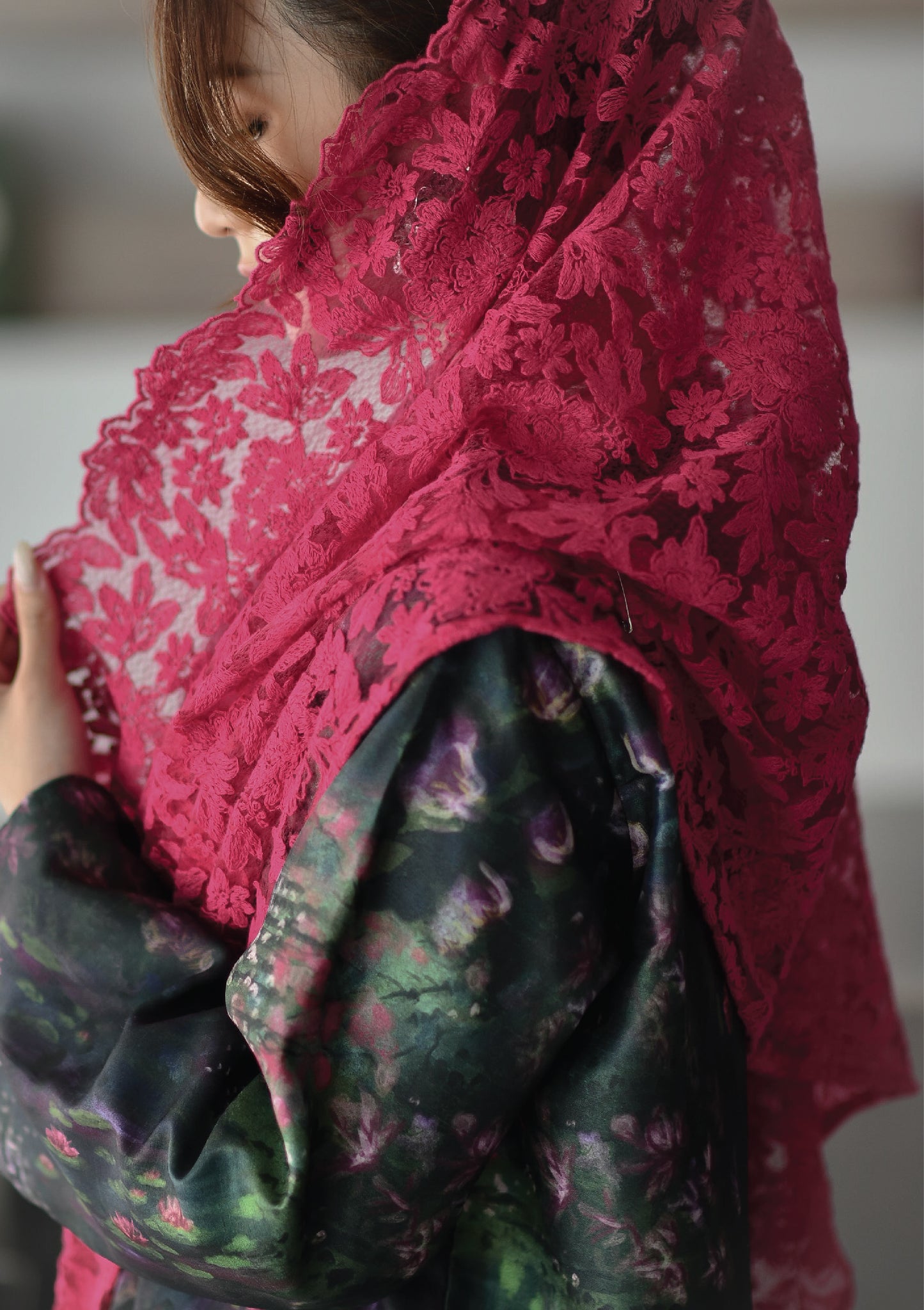 Mystical Green Kurung Kedah with Sari Ros Selempang