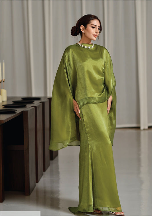 Grandeur Drape Set in Chartreuse