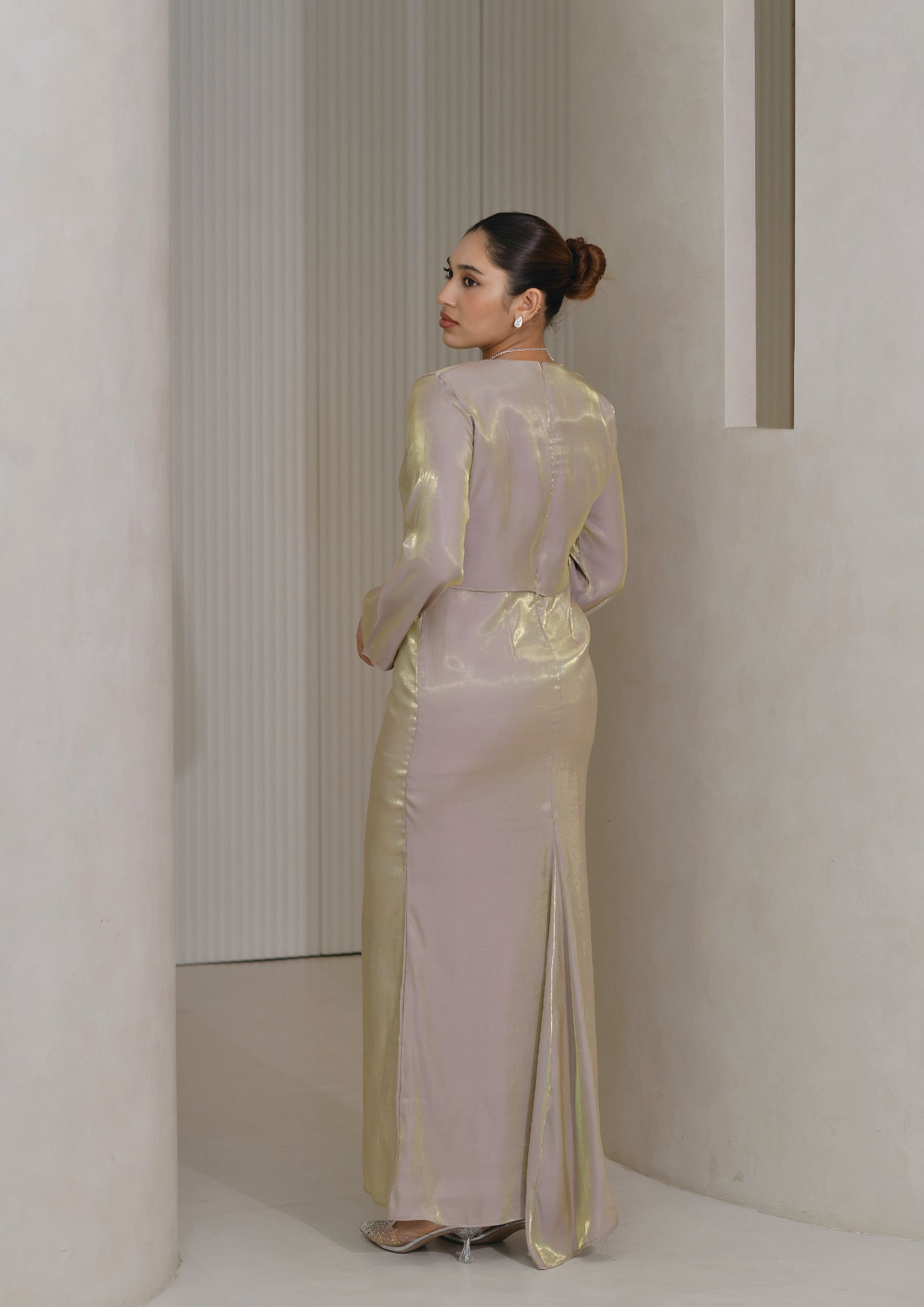 LUMIERE Cape Dress in Bronze